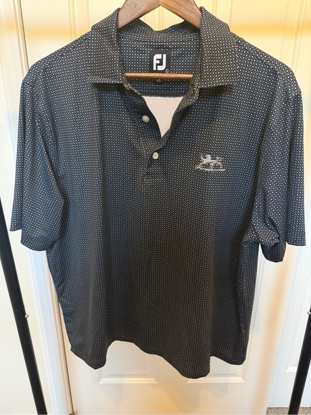 FootJoy Men's Dark Navy Geo-Print Polo
